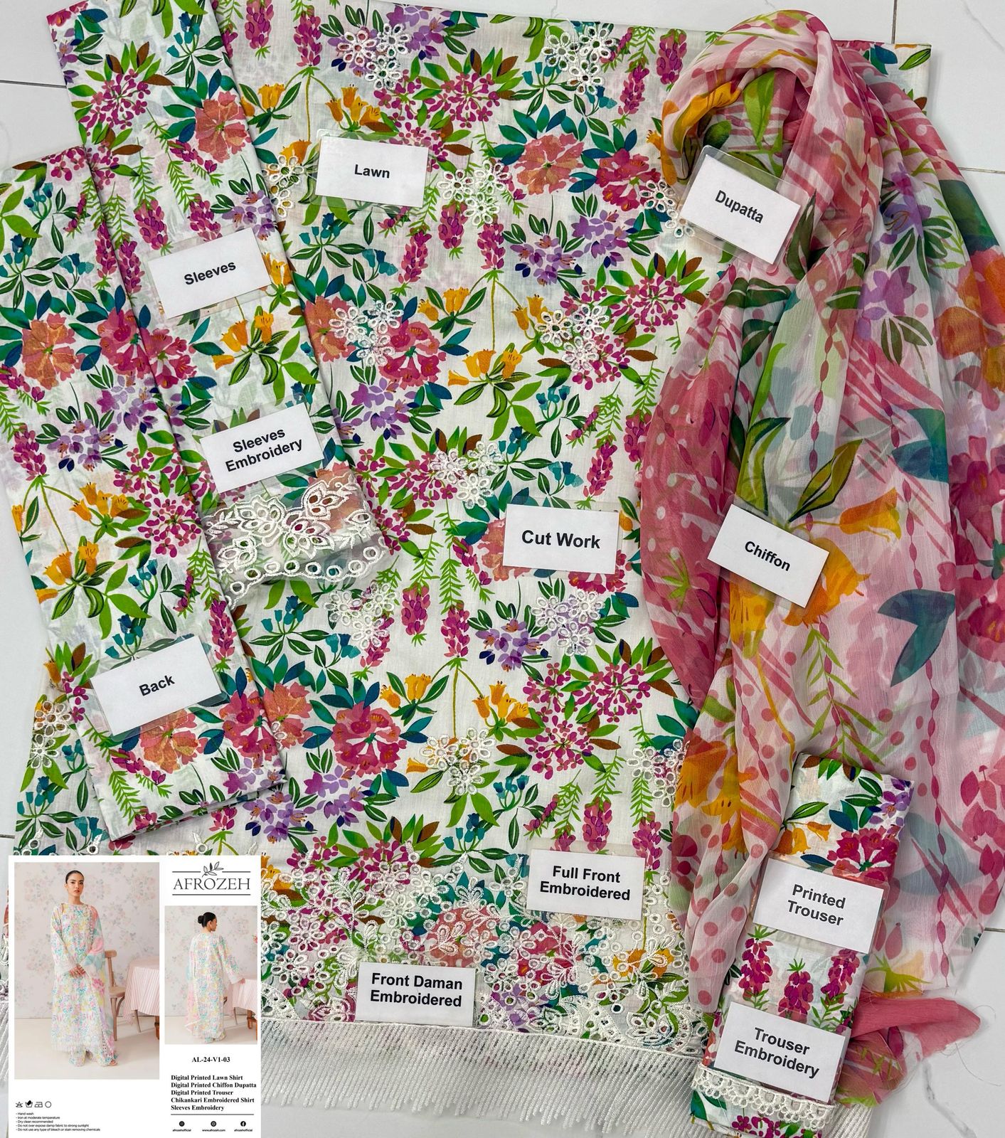 Afrozeh  Fabric :Lawn & Chiffon----------29\Z