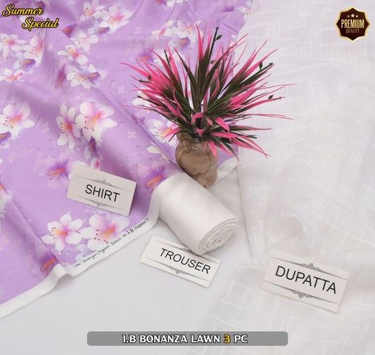 (IB BONANZA ORGINAL LAWN 2025 OPENING)  DIGITAL Printed 3pc----------29\Q